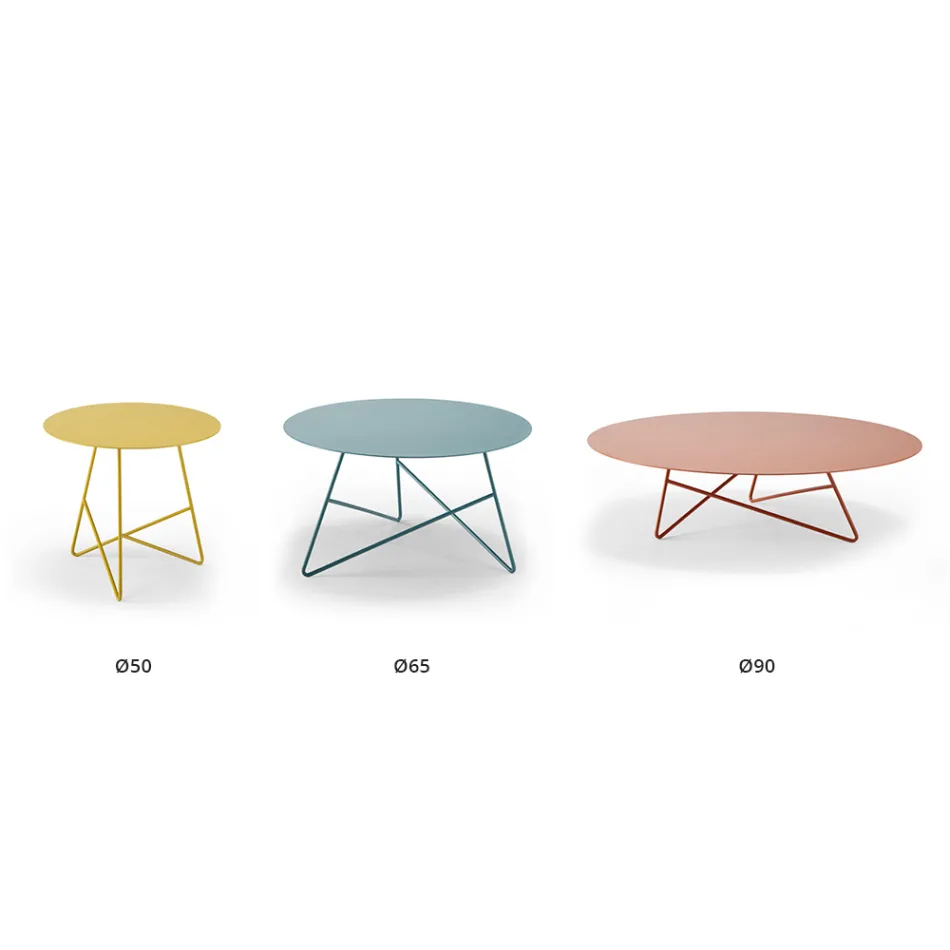 Round Metal Garden Coffee Table in Various Colors and 3 Sizes - Magali Viadurini