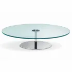 Round Coffee Table in Extra-clear Glass - Giovannino Viadurini
