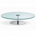 Round Coffee Table in Extra-clear Glass, Luxury Made in Italy - Giovannino
