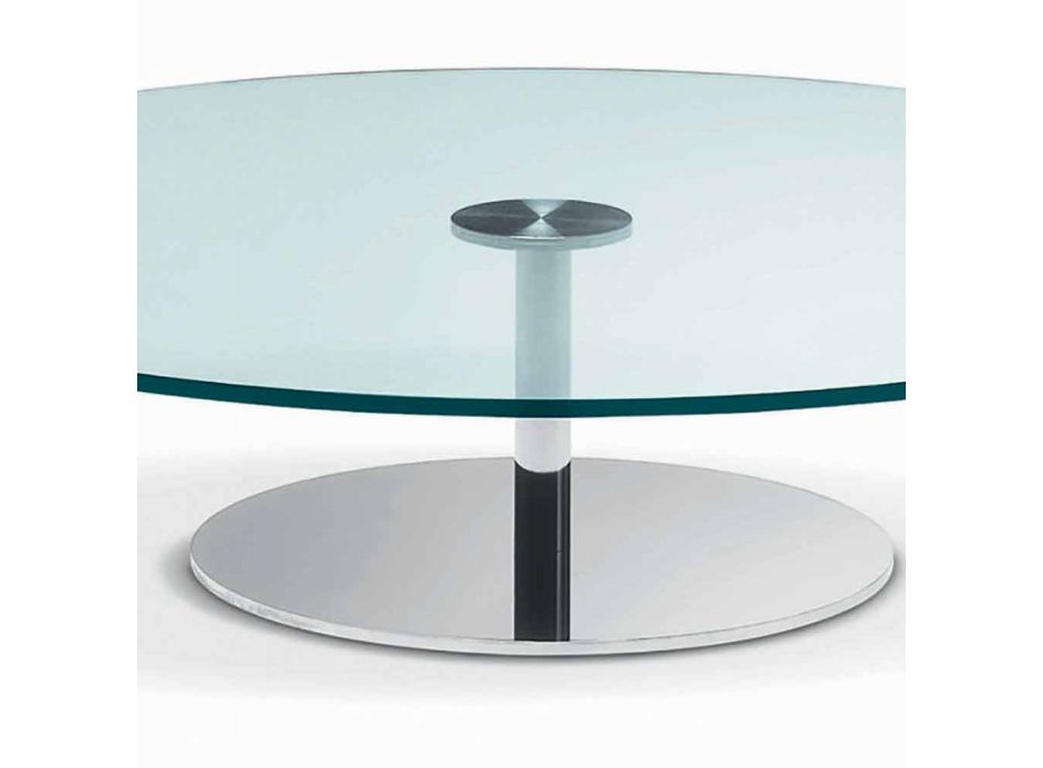 Round Coffee Table in Extra-clear Glass - Giovannino Viadurini