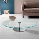 Round Coffee Table in Extra-clear Glass - Giovannino Viadurini