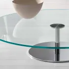 Round Coffee Table in Extra-clear Glass - Giovannino Viadurini