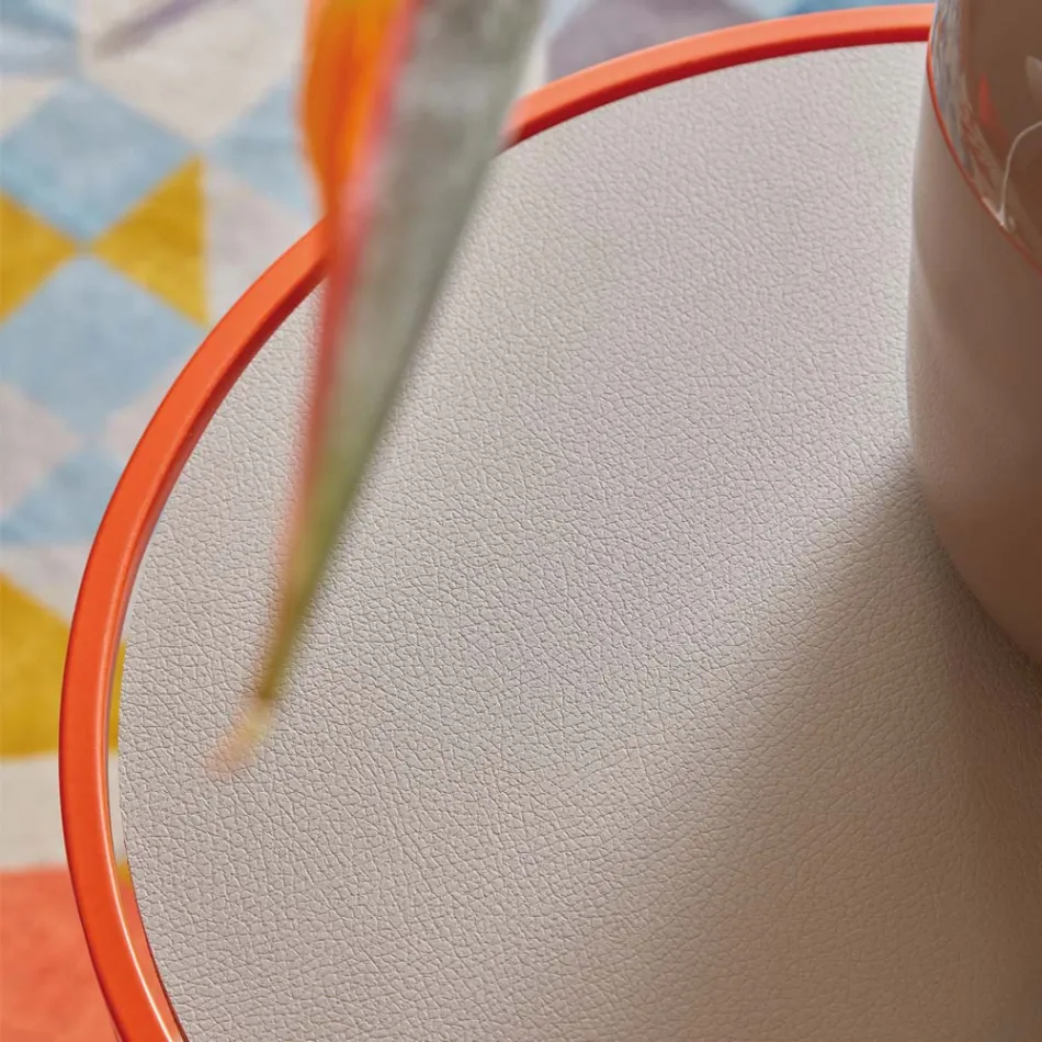 Round Coffee Table for Modern Living Room in Colored Metal Made in Italy - Raphael Viadurini