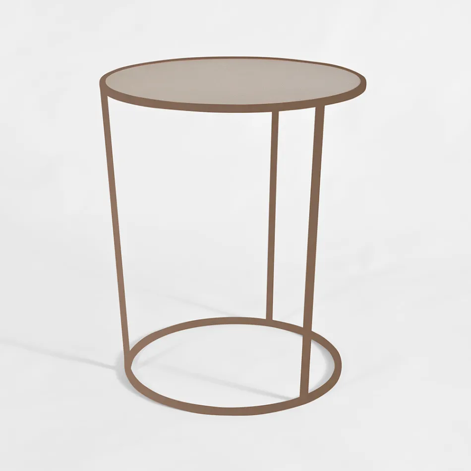 Round Coffee Table for Modern Living Room in Colored Metal Made in Italy - Raphael Viadurini