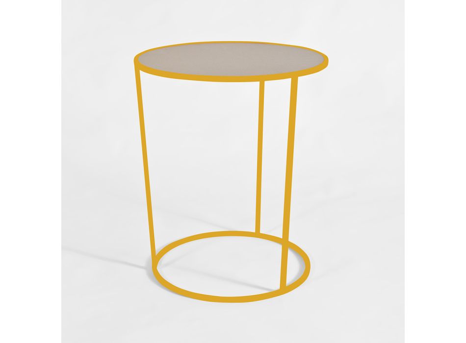 Round Coffee Table for Modern Living Room in Colored Metal Made in Italy - Raphael Viadurini