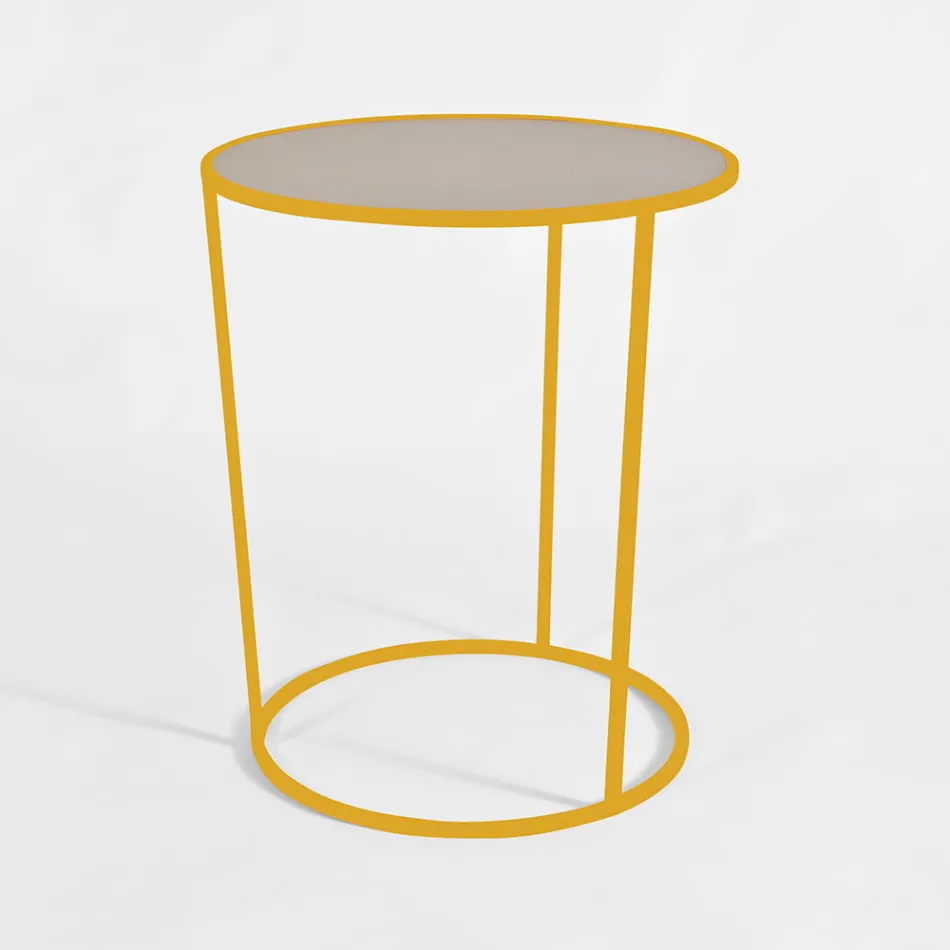 Round Coffee Table for Modern Living Room in Colored Metal Made in Italy - Raphael Viadurini