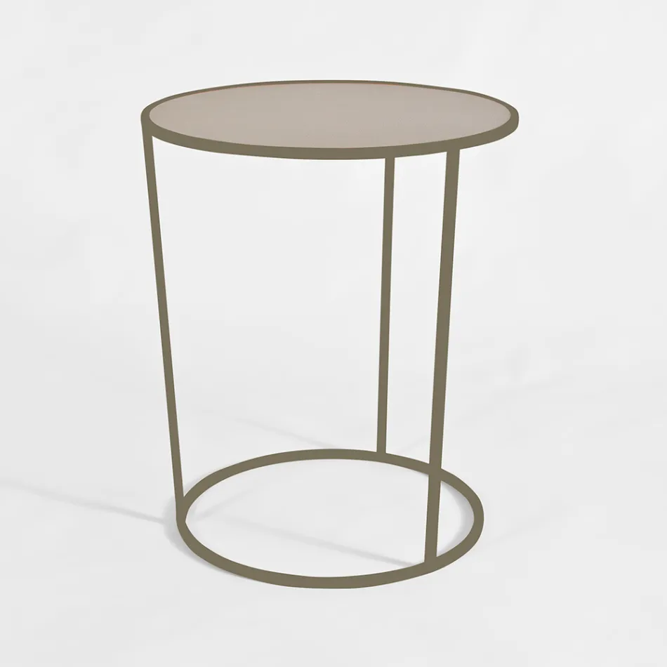 Round Coffee Table for Modern Living Room in Colored Metal Made in Italy - Raphael Viadurini