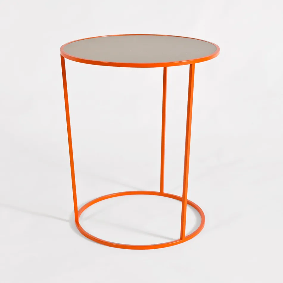 Round Coffee Table for Modern Living Room in Colored Metal Made in Italy - Raphael Viadurini