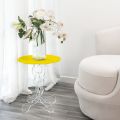Yellow round coffee table 36 cm Janis, modern design, made in Italy