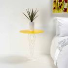 Yellow round coffee table diameter 50cm modern design Janis, made in Italy Viadurini