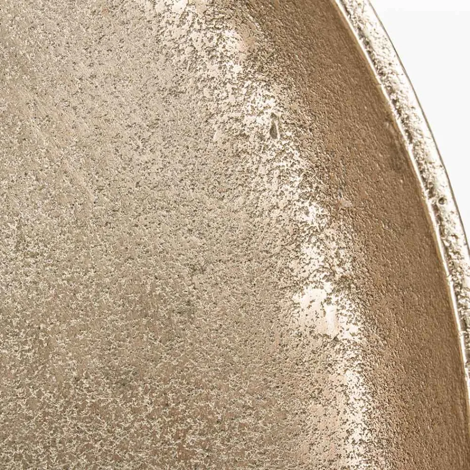 Round Table in Plated and Antique Vintage Aluminum Homemotion - Smemo Viadurini