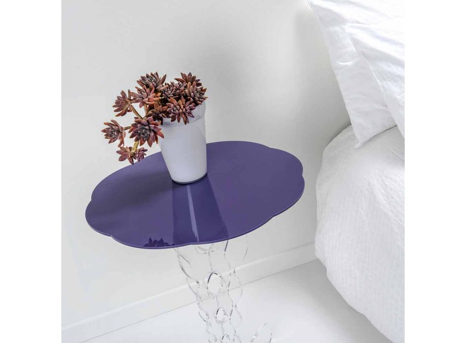Lilac round coffee table 50 cm Janis, modern design, made in Italy
