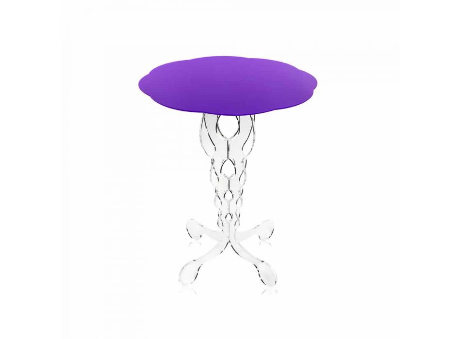 Lavender round coffee table 50 cm modern design Janis, made in Italy Viadurini