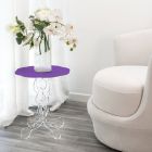 Round lavender coffee table 50 cm modern design Janis, made in Italy Viadurini