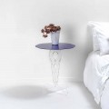 Lilac round coffee table 50 cm Janis, modern design, made in Italy
