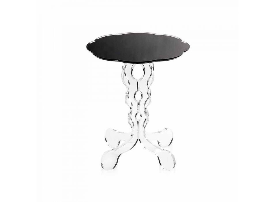 Round black coffee table 36 cm modern design Janis, made in Italy
