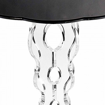 Round black coffee table 36 cm modern design Janis, made in Italy
