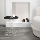 Round black coffee table diameter 36 cm modern design Janis, made in Italy Viadurini