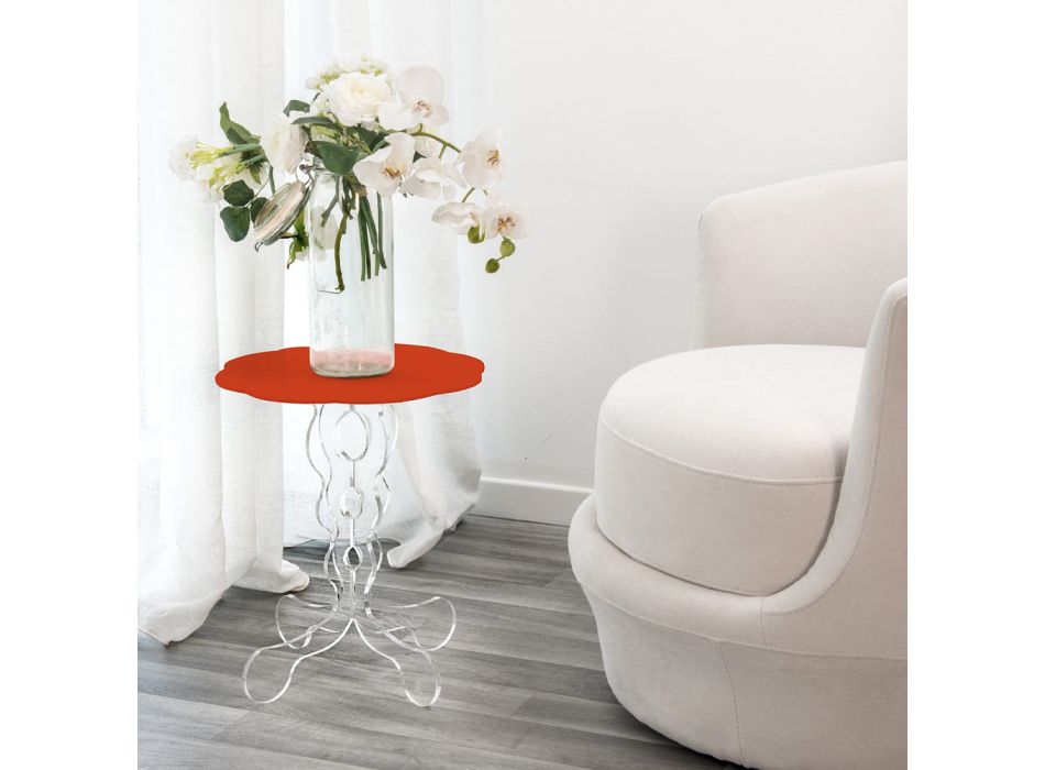 Red round side table 36 cm Janis, modern design, made in Italy Viadurini