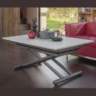 Transformable Coffee Table with Adjustable Height up to 82 cm Made in Italy - Wheel Viadurini