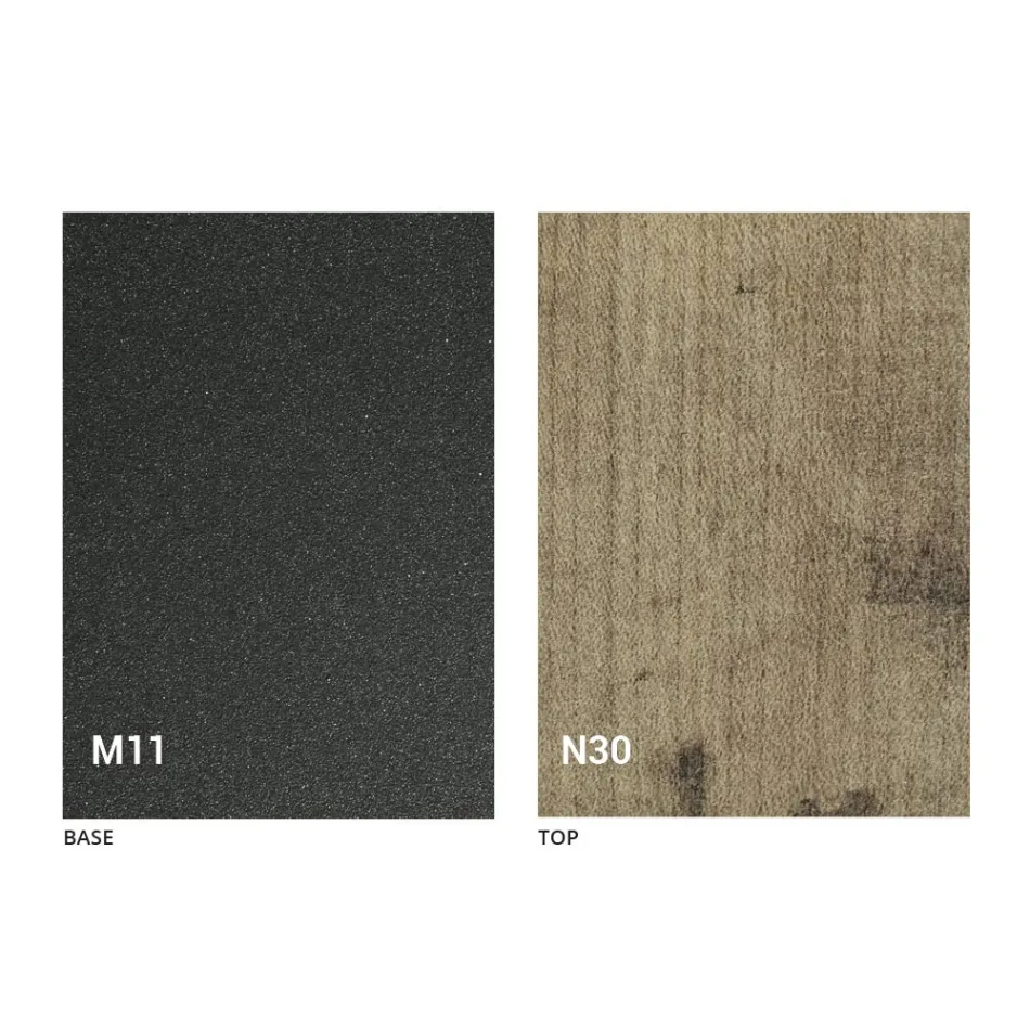 Transformable Coffee Table with Wooden Top and Metal Base Made in Italy - Peach Viadurini