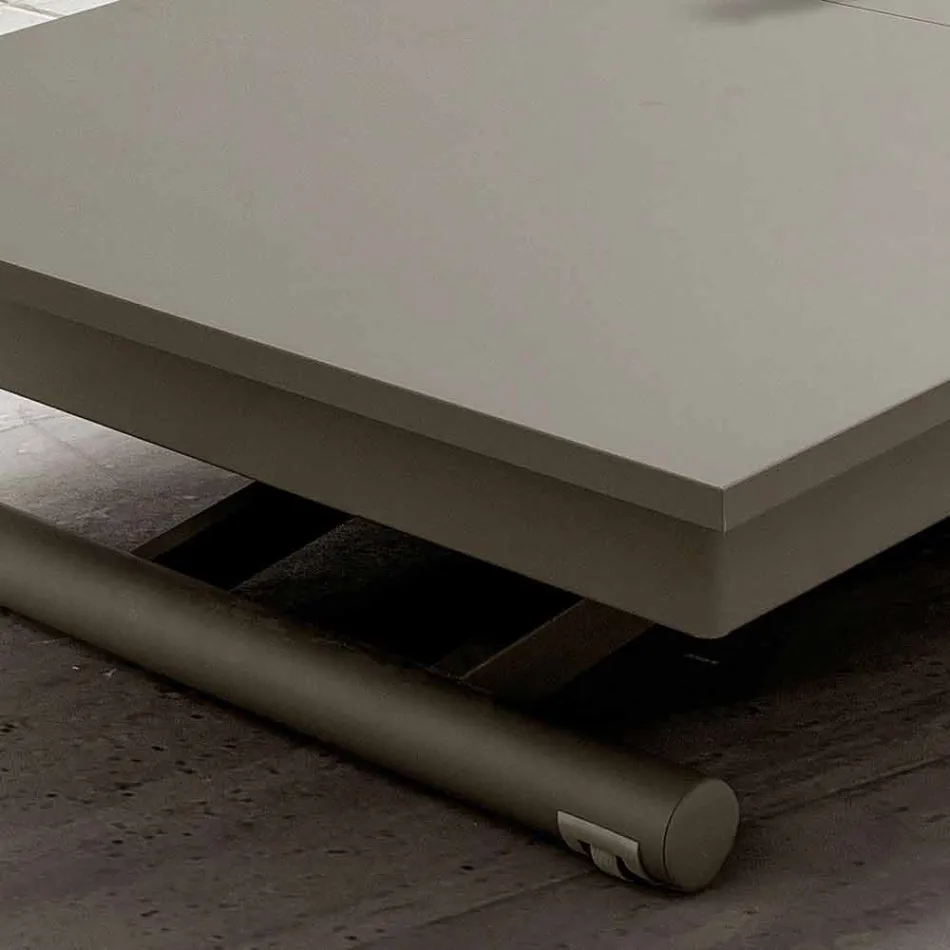 Transformable Living Room Coffee Table in Fenix and Metal Made in Italy - Chiano Viadurini