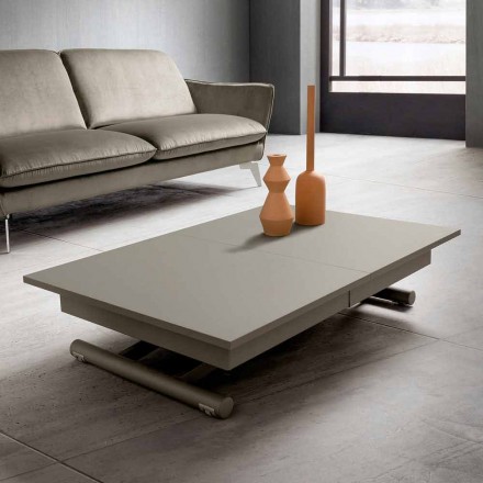 Transformable Living Room Coffee Table in Fenix and Metal Made in Italy - Chiano Viadurini