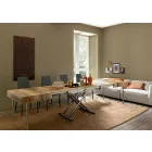 Transformable Design Coffee Table in Wood and Black Metal Made in Italy - Niverio Viadurini