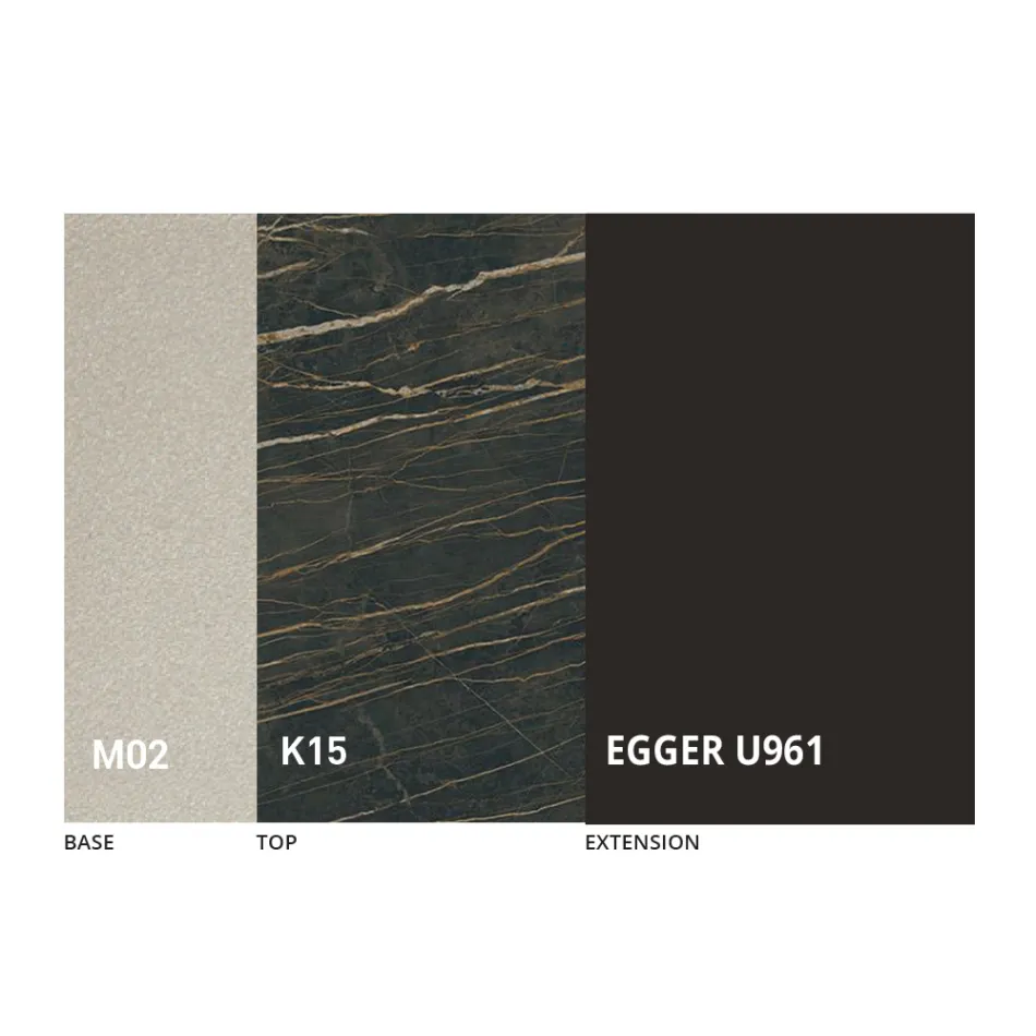 Transformable Coffee Table in Metal and Ceramic Design Made in Italy - Saturn Viadurini