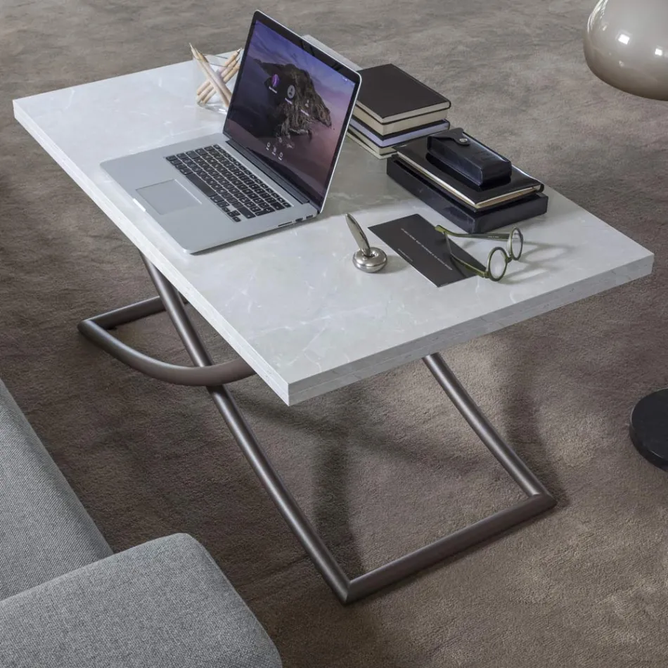 Transformable Coffee Table in Wooden Dining Table Made in Italy - Aikido Viadurini