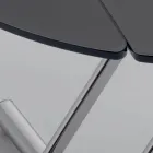 Transformable Coffee Table in Round Metal and Glass Dining Table - Giordana Viadurini