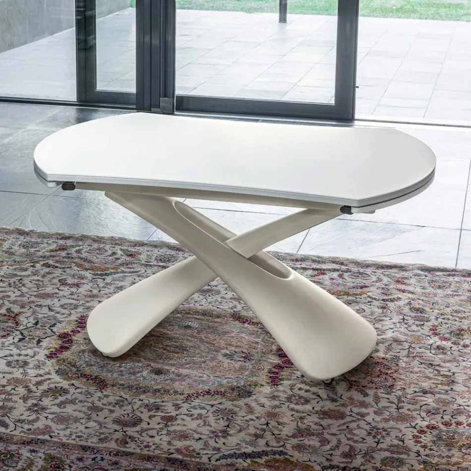Transformable Coffee Table in Metal and Glass Living Room Table - Giordano Viadurini