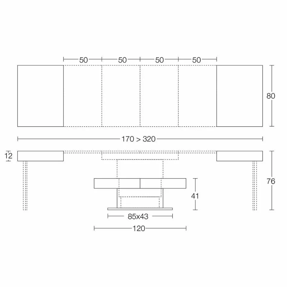 Modern Transformable Coffee Table with Mortar Effect Top Made in Italy - Salomon Viadurini