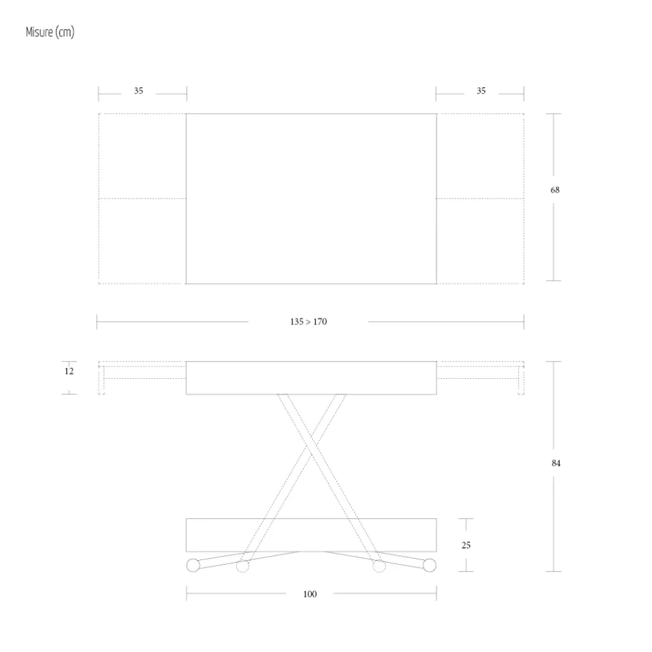 Modern Transformable Coffee Table in Metal and Wood Made in Italy - Universe Viadurini