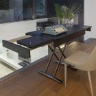Modern Transformable Coffee Table in Metal and Wood Made in Italy - Universe Viadurini