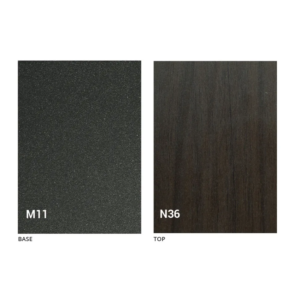 Modern Transformable Coffee Table in Graphite Metal and Wood Top - Sistocle Viadurini