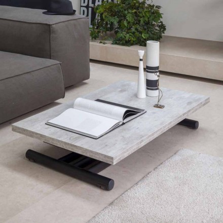 Modern Transformable Coffee Table in Graphite Metal and Wood Top - Sistocle Viadurini