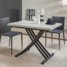 Modern Transformable Coffee Table in Graphite Metal and Wood Top - Sistocle Viadurini