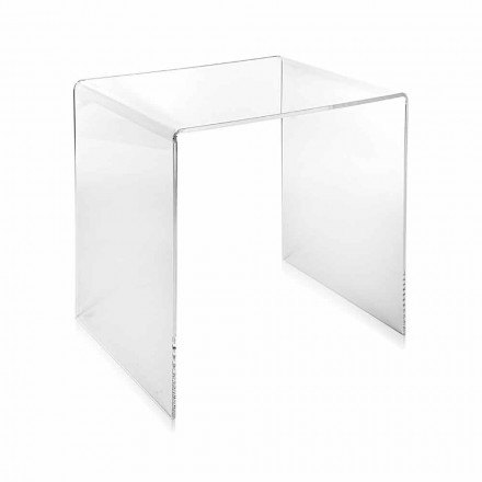 Contemporary 50x50cm Transparent Small Sideboard Terry Big, made in Italy Viadurini