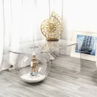 Transparent modern design coffee table L90xH40xP48 cm Bolly, made in Italy Viadurini