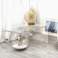 Modern design transparent side table 90x48xH40 cm Bolly, made in Italy
