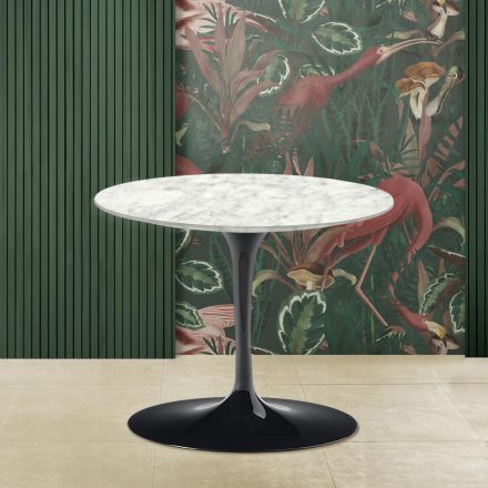 Tulip Coffee Table Eero Saarinen H 39 with Carrara Marble Top Made in Italy - Scarlet Viadurini