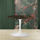 Tulip Coffee Table Eero Saarinen H 39 with Oval Top in Emperador Dark Marble Viadurini
