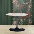 Tulip Eero Saarinen H 39 Oval Coffee Table in Calacatta Marble Gold Made in Italy - Scarlet