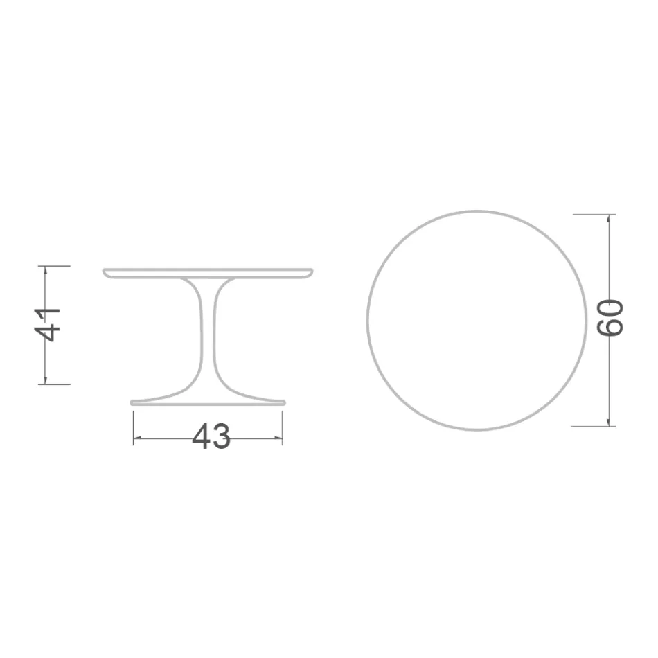 Eero Saarinen Tulip Coffee Table H 41 in Aura 22 Ceramic Made in Italy - Scarlet Viadurini