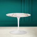Tulip Eero Saarinen H 41 Coffee Table in Ceramic Calacatta Antique White - Scarlet