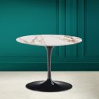 Tulip Coffee Table Eero Saarinen H 41 in Ceramic Calacatta Antique White - Scarlet Viadurini