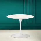 Tulip Coffee Table Eero Saarinen H 41 in Ceramic Diamond Cream Made in Italy - Scarlet Viadurini
