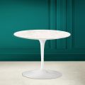 Tulip Eero Saarinen H 41 Coffee Table in Ceramic Diamond Cream Made in Italy - Scarlet