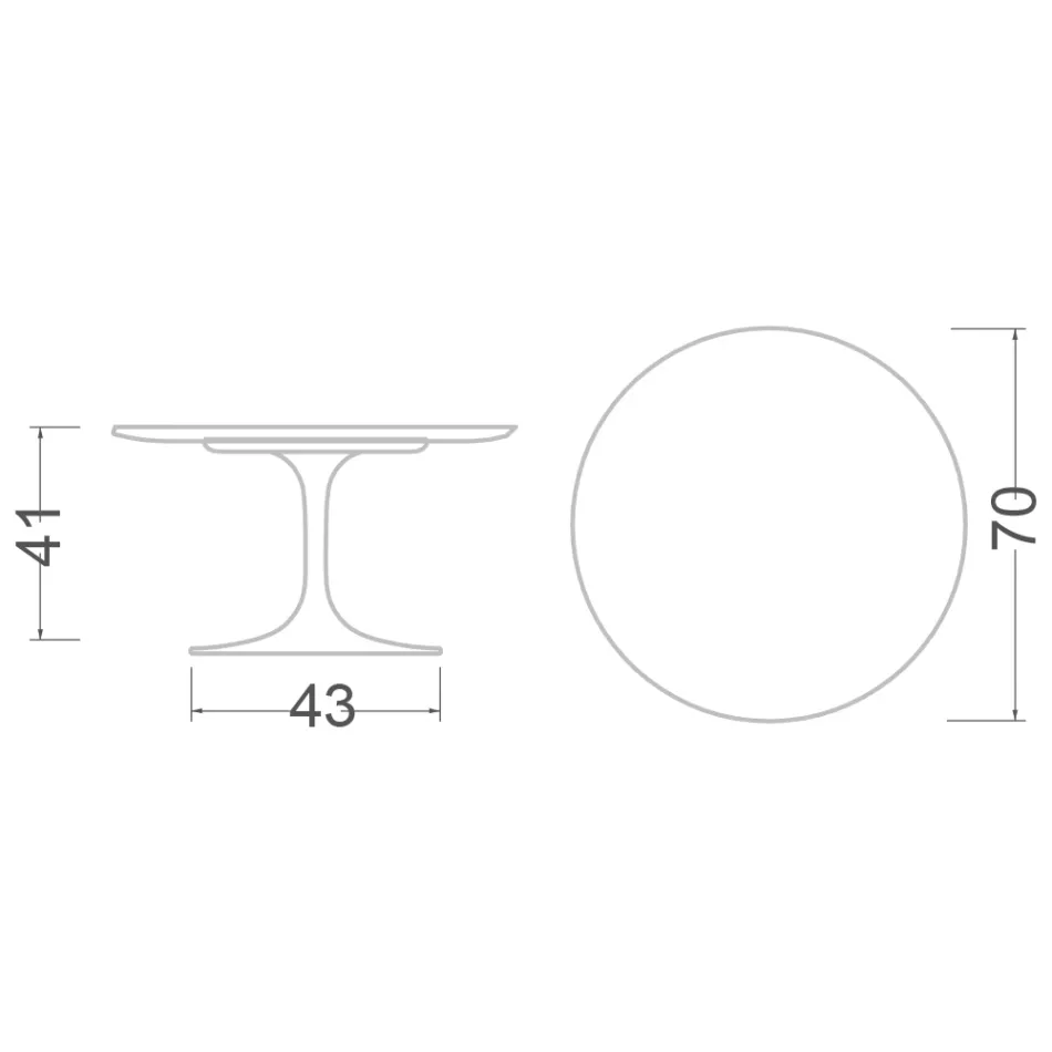 Tulip Coffee Table Eero Saarinen H 41 in Ceramic Diamond Cream Made in Italy - Scarlet Viadurini